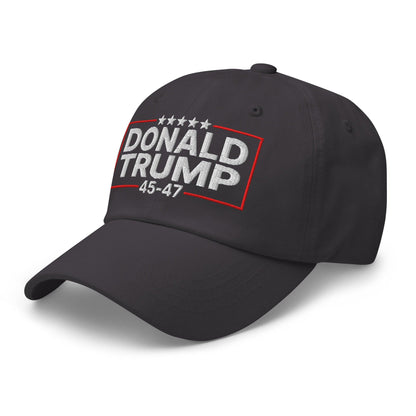 Donald Trump 45-47 Embroidered Dad Hat Dark Grey