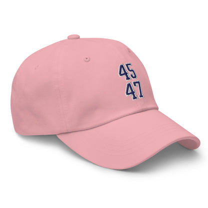 Donald Trump 45-47 Embroidered Dad Hat Blue/White Pink