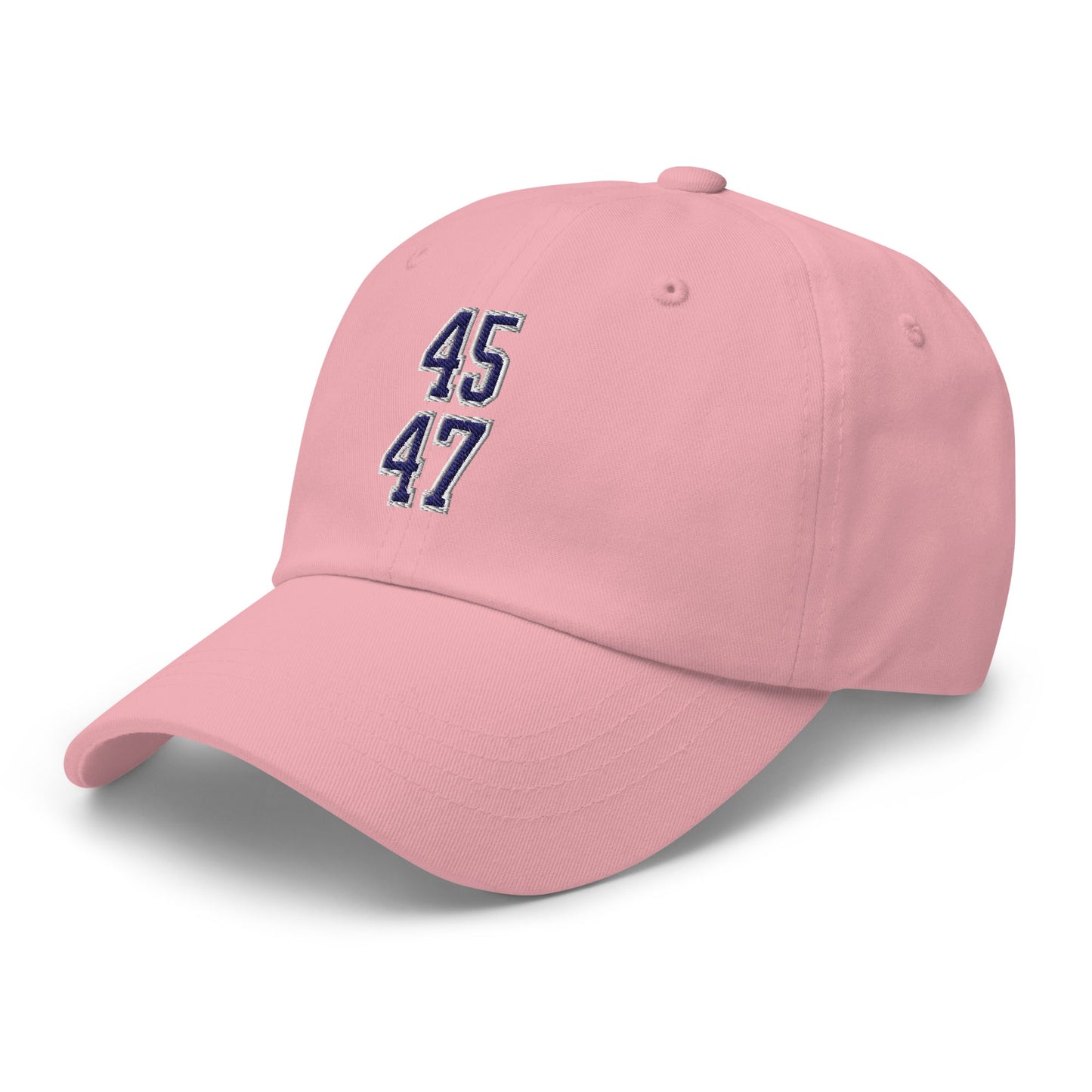 Donald Trump 45-47 Embroidered Dad Hat Blue/White Pink