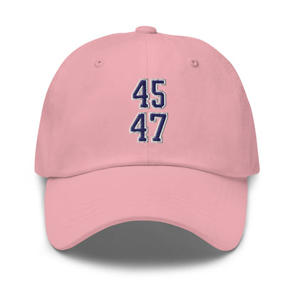 Donald Trump 45-47 Embroidered Dad Hat Blue/White Pink