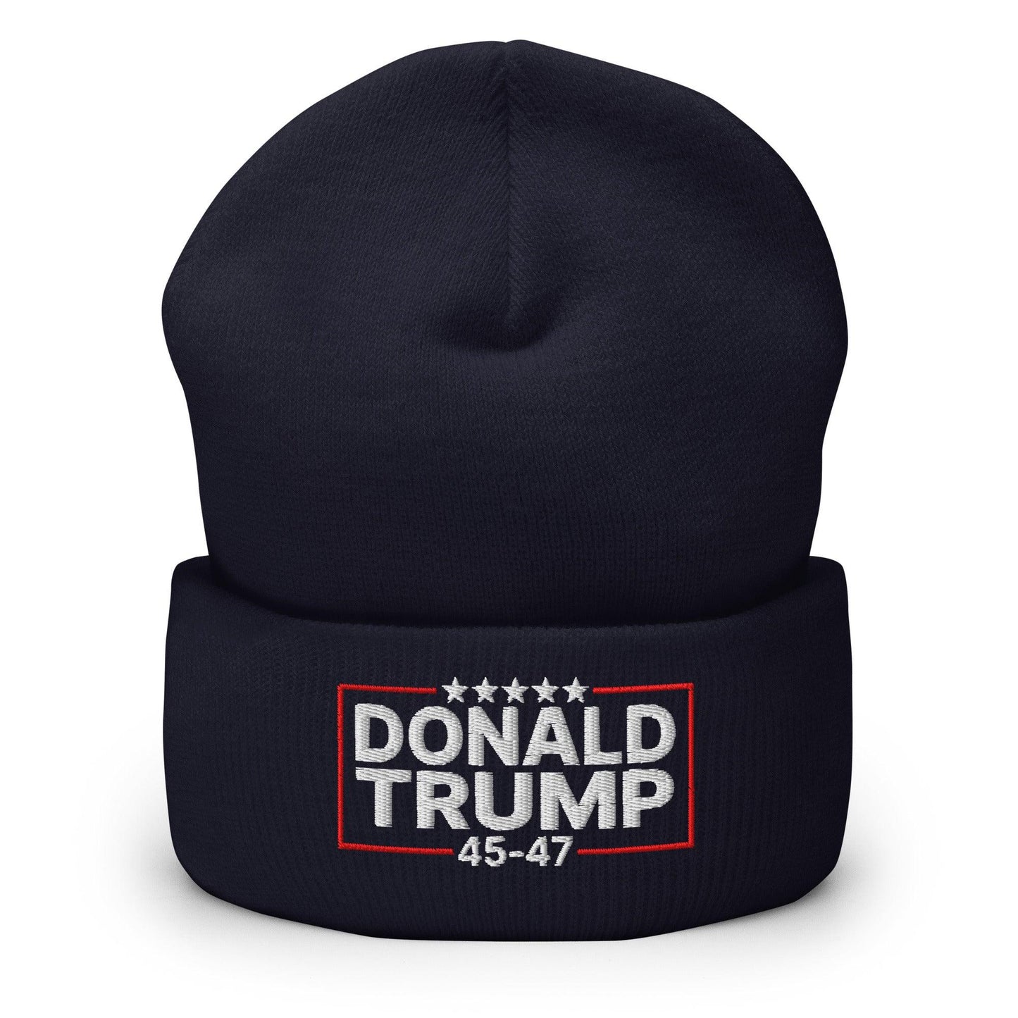 Donald Trump 45-47 Embroidered Knit Cuffed Beanie Navy