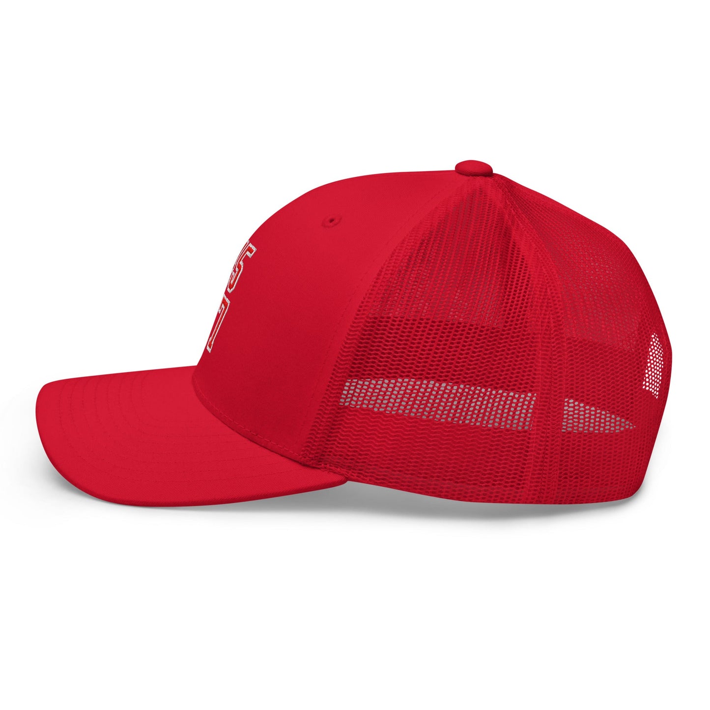 Donald Trump 45-47 Embroidered Mesh Trucker Hat Red/White Red