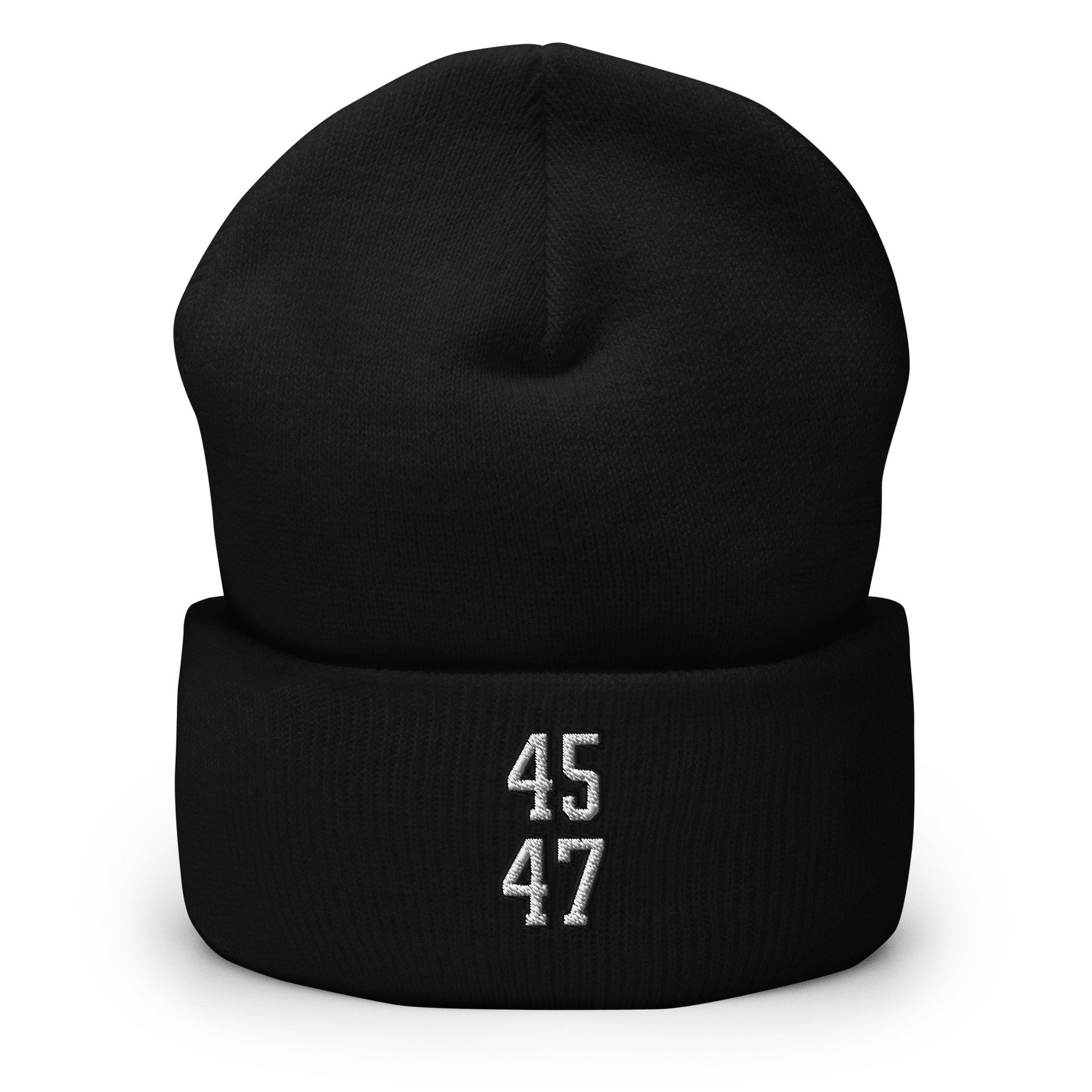 Donald Trump 45-47 Knit Cuffed Beanie Black