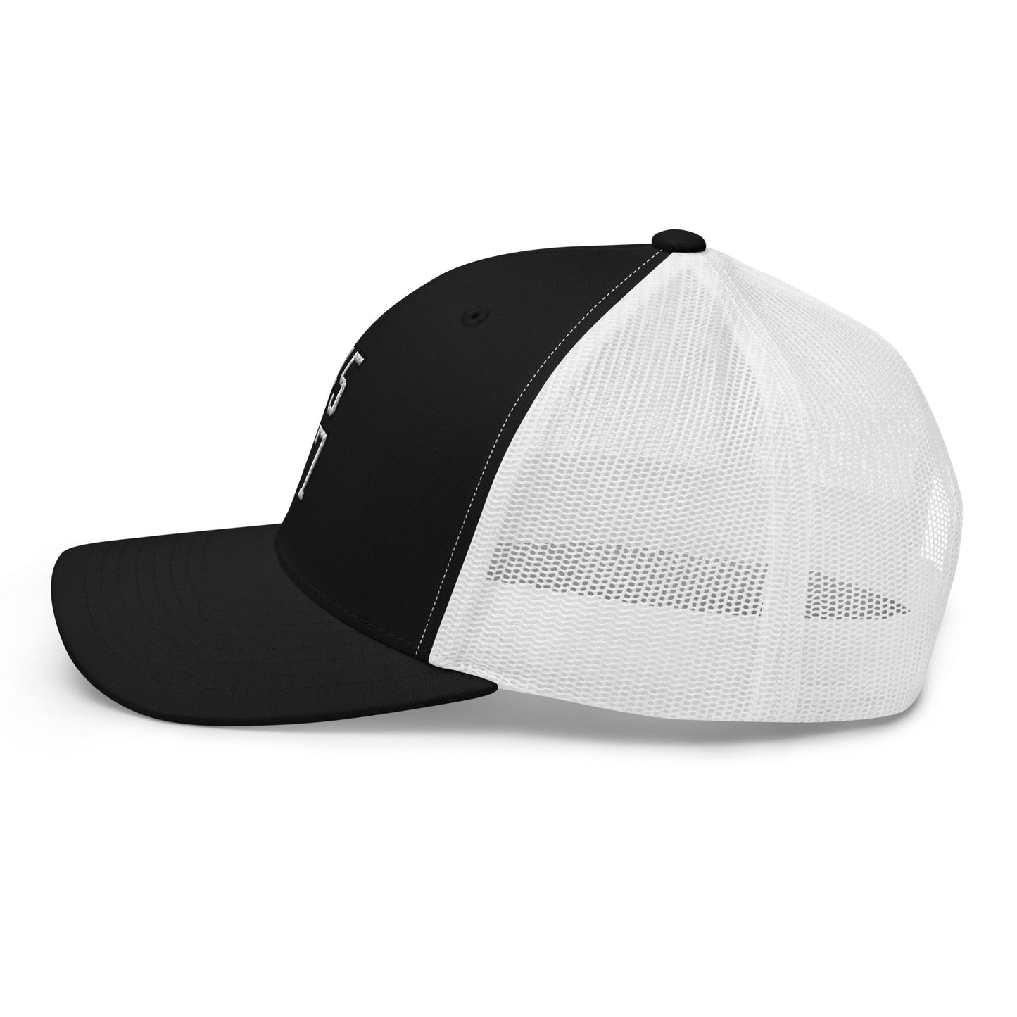 Donald Trump 45-47 Retro Trucker Hat Black White