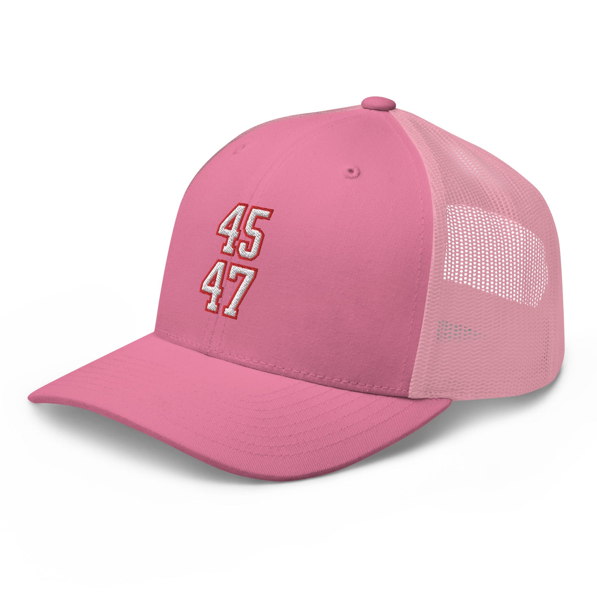 Donald Trump 45-47 Retro Trucker Hat Pink