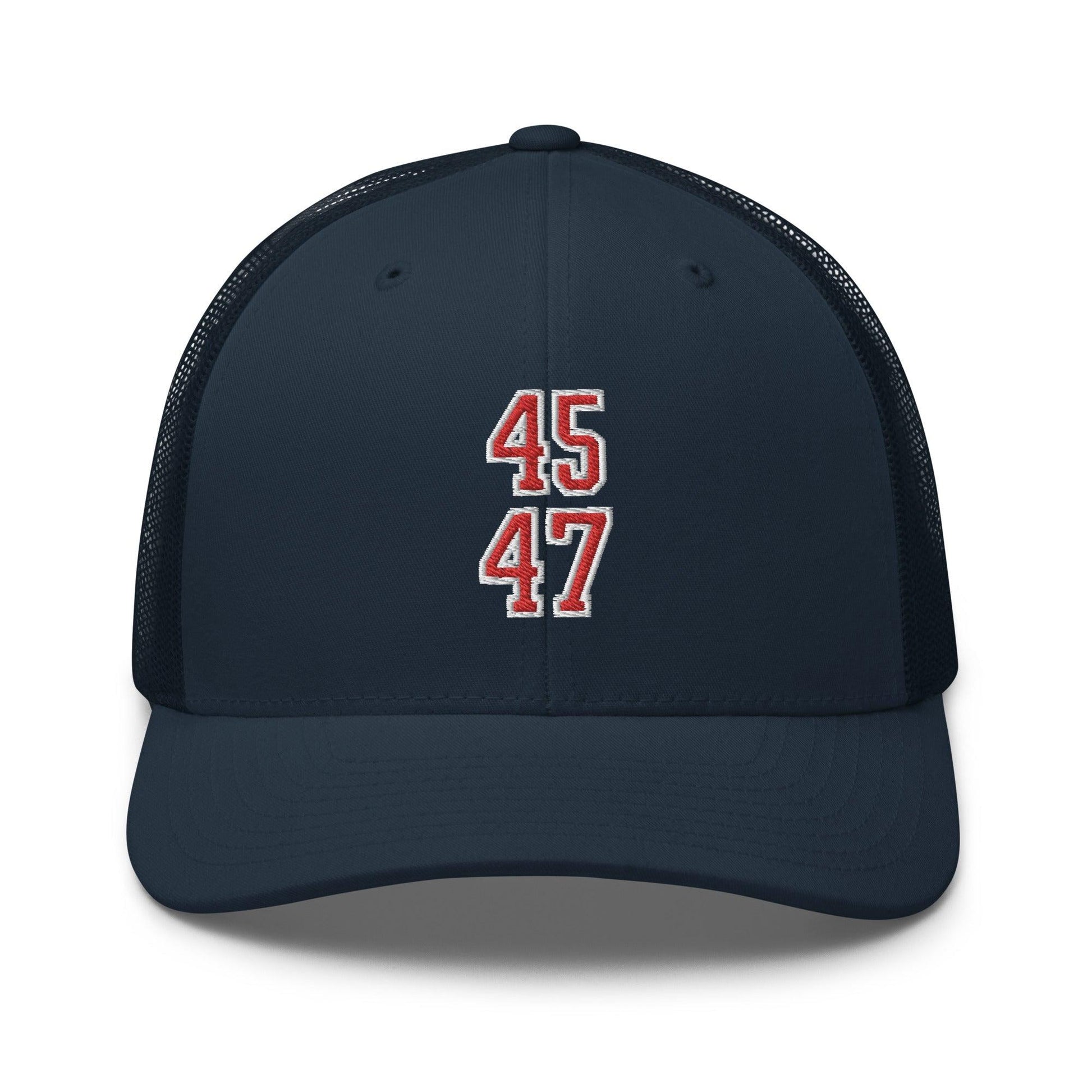 Donald Trump 45-47 Retro Trucker Hat Navy