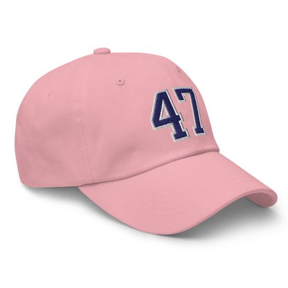 Donald Trump 47 Embroidered Dad Hat Blue/White Pink