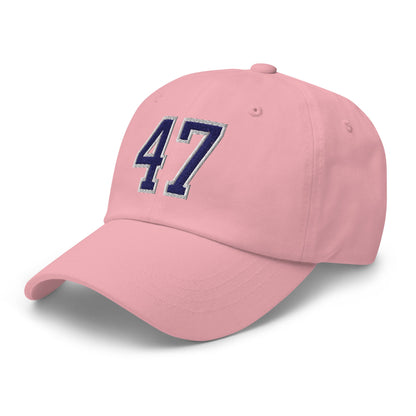 Donald Trump 47 Embroidered Dad Hat Blue/White Pink