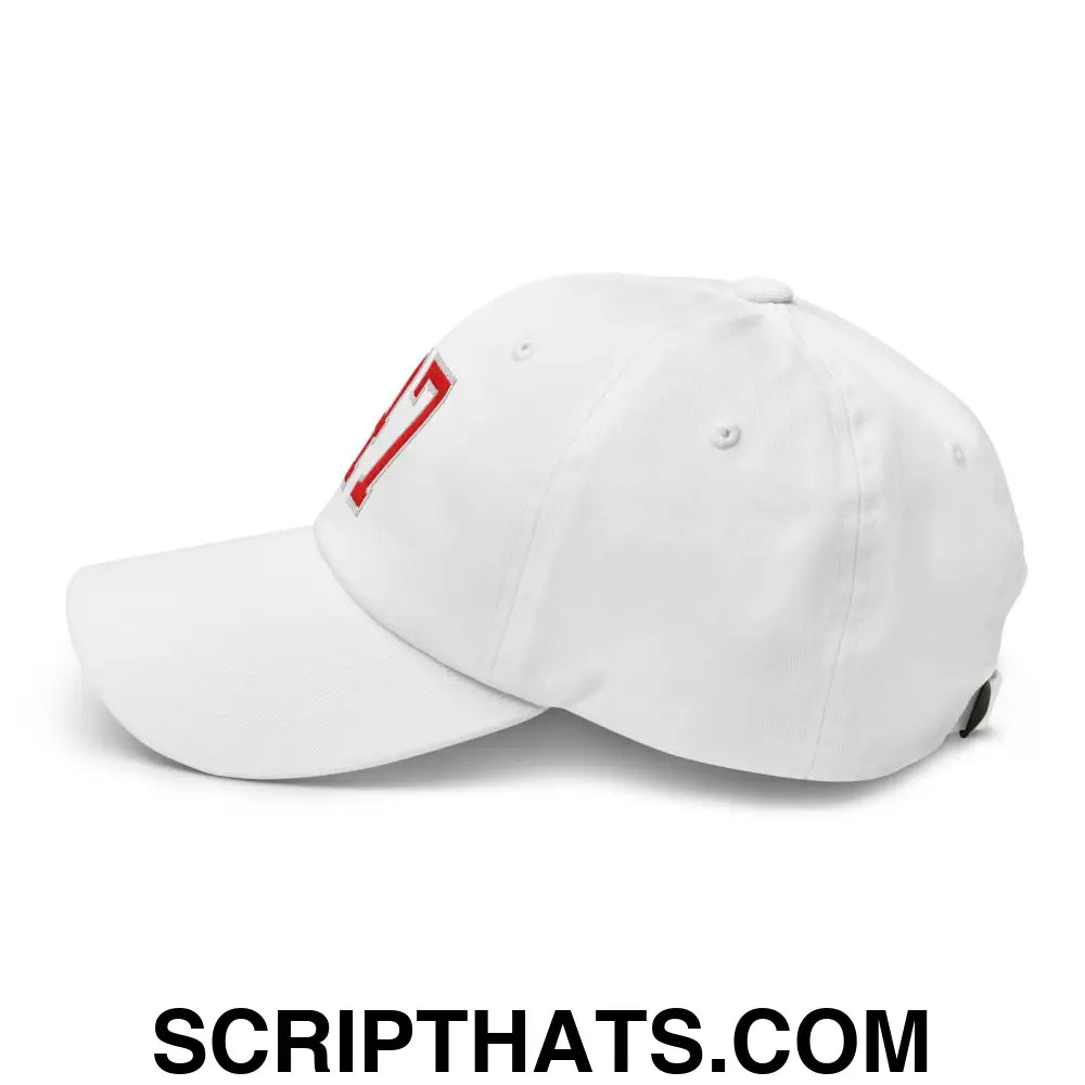 Donald Trump 47 Embroidered Dad Hat Red/White White