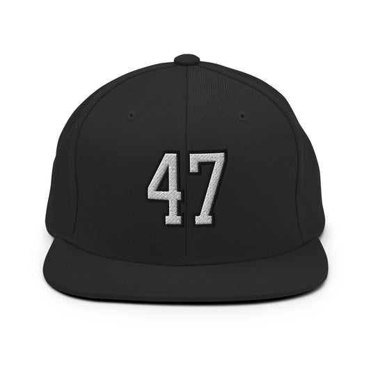 Donald Trump 47 Flat Bill Brim Snapback Hat Black