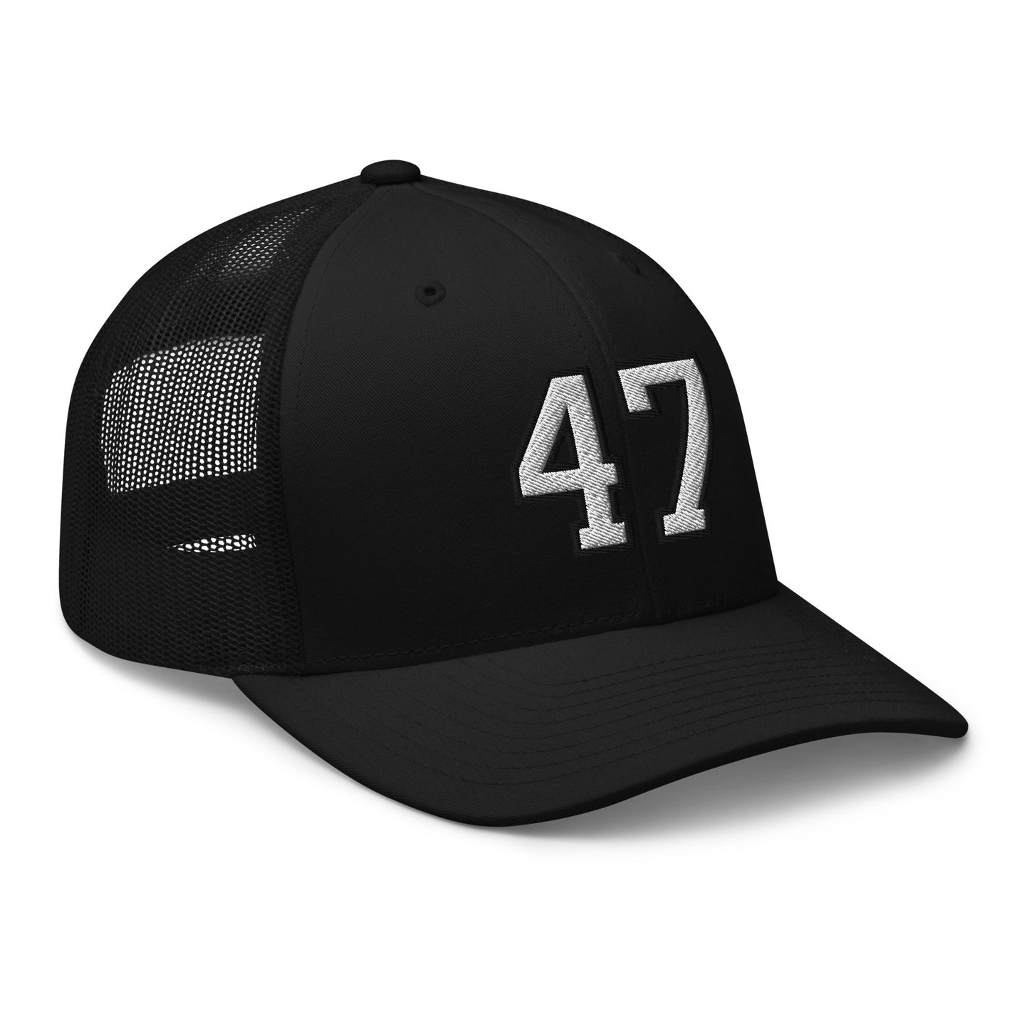 Donald Trump 47 Retro Trucker Hat Black