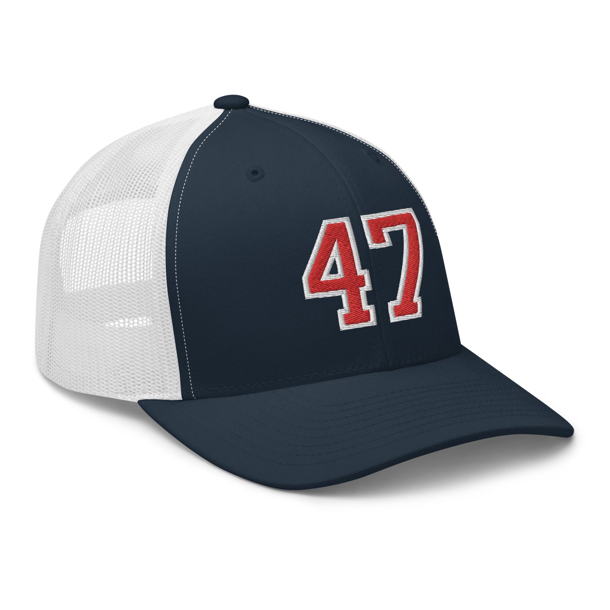 Donald Trump 47 Retro Trucker Hat Navy White