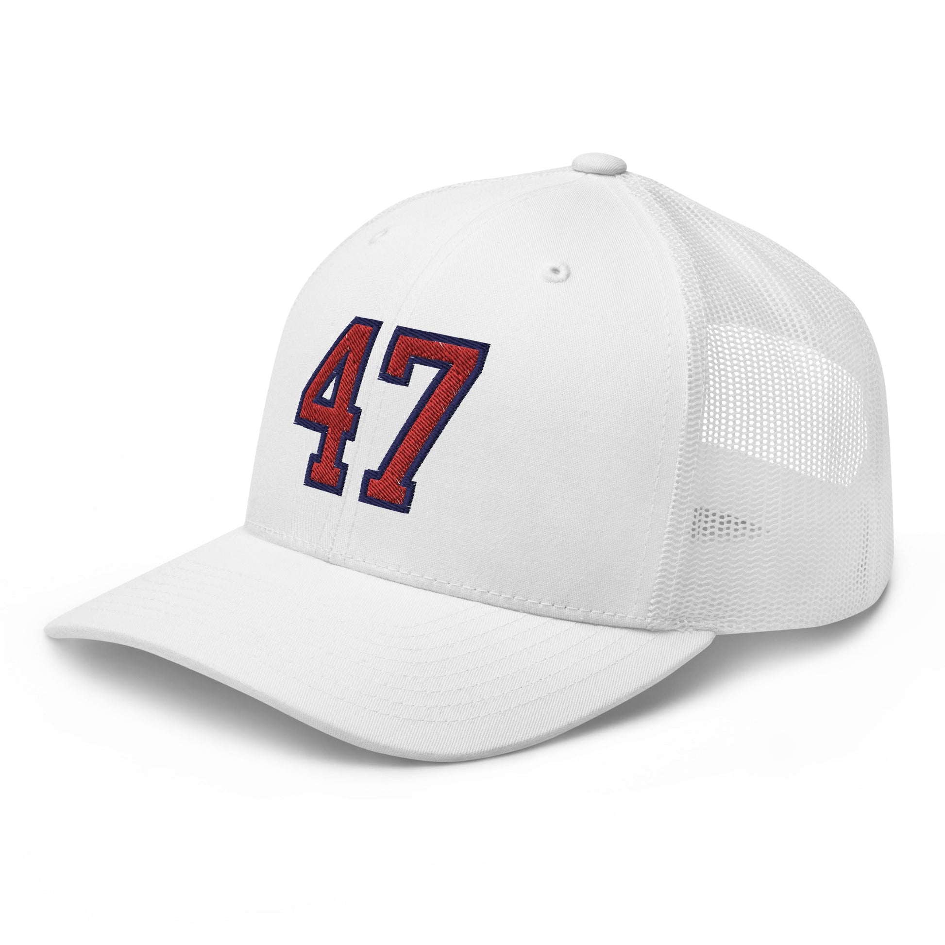 Donald Trump 47 Retro Trucker Hat White