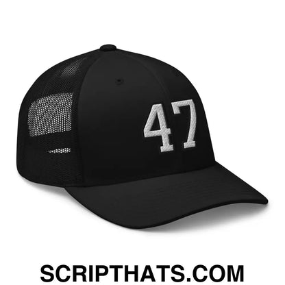 Donald Trump 47 Retro Trucker Hat Black