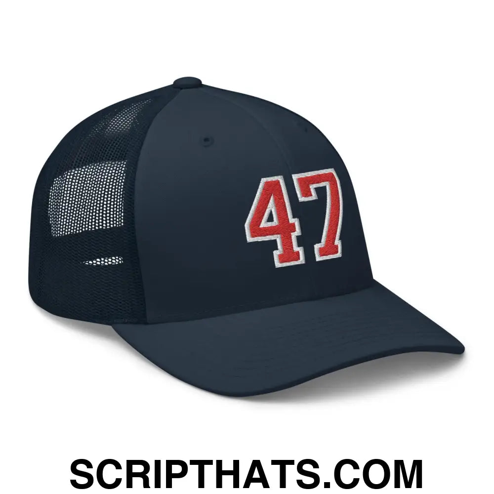 Donald Trump 47 Retro Trucker Hat Navy