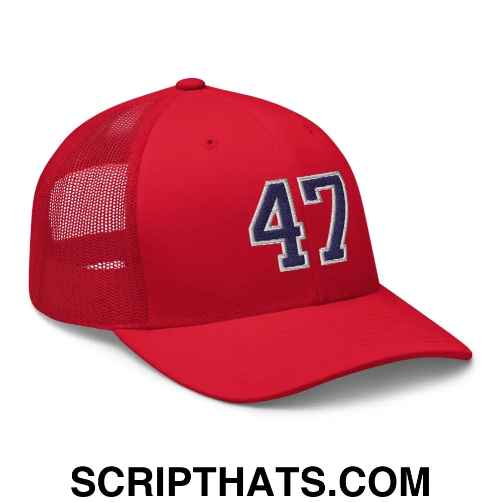 Donald Trump 47 Retro Trucker Hat Red