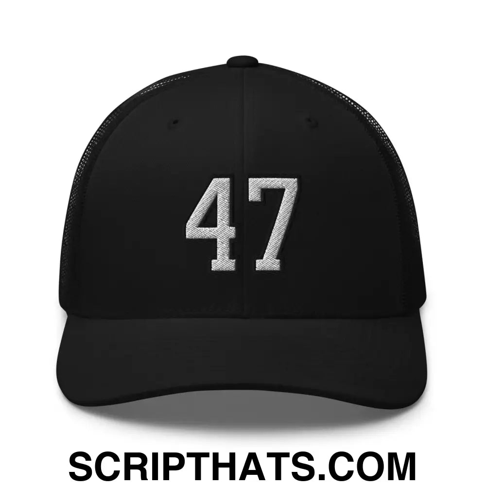 Donald Trump 47 Retro Trucker Hat Black