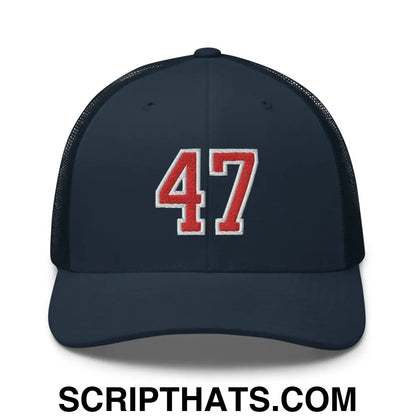 Donald Trump 47 Retro Trucker Hat Navy