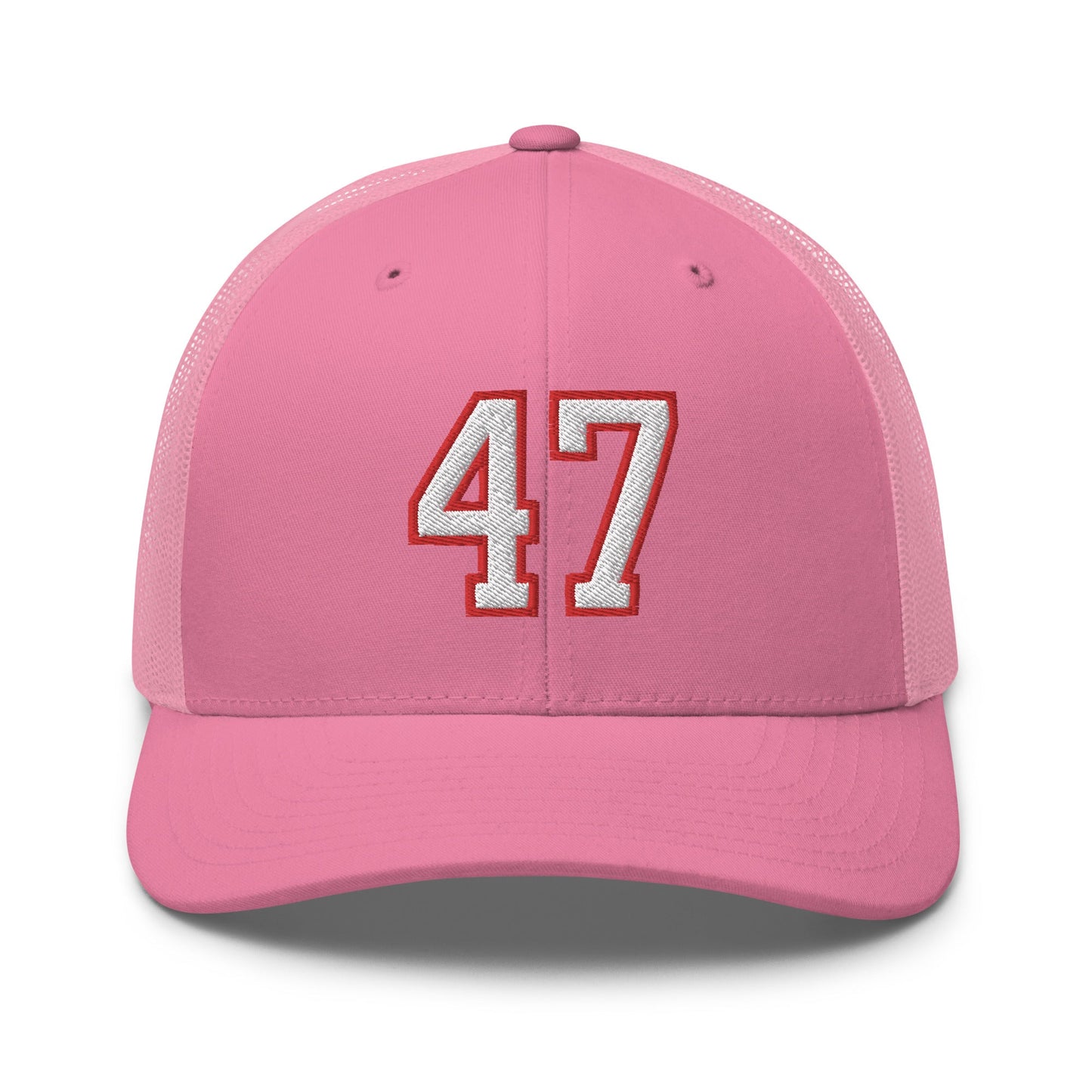 Donald Trump 47 Retro Trucker Hat Pink