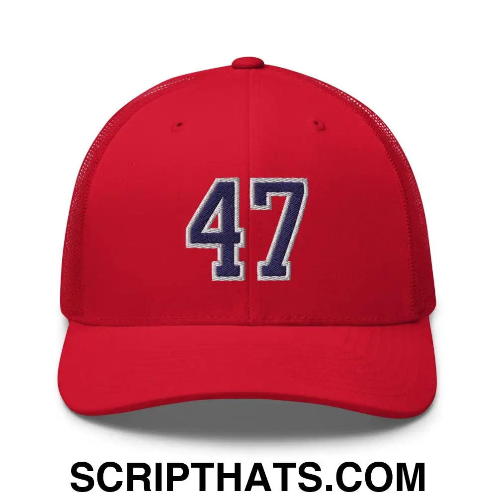 Donald Trump 47 Retro Trucker Hat Red