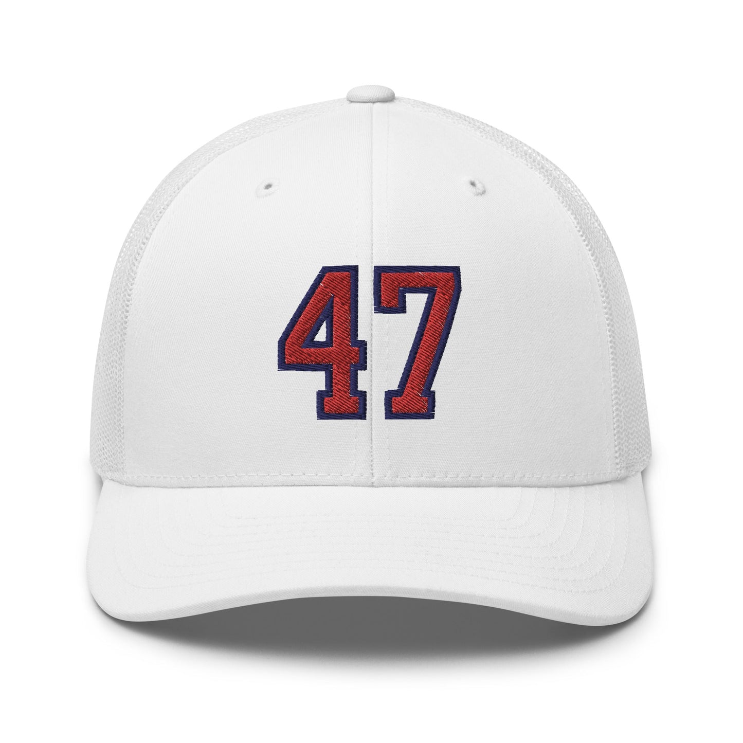 Donald Trump 47 Retro Trucker Hat White