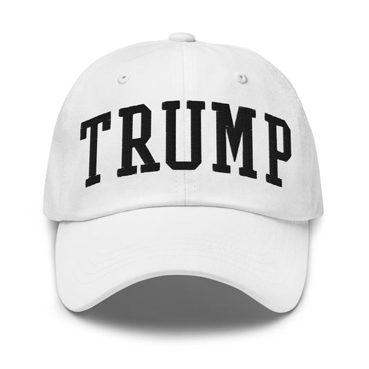 Donald Trump Block Golf Dad Hat White