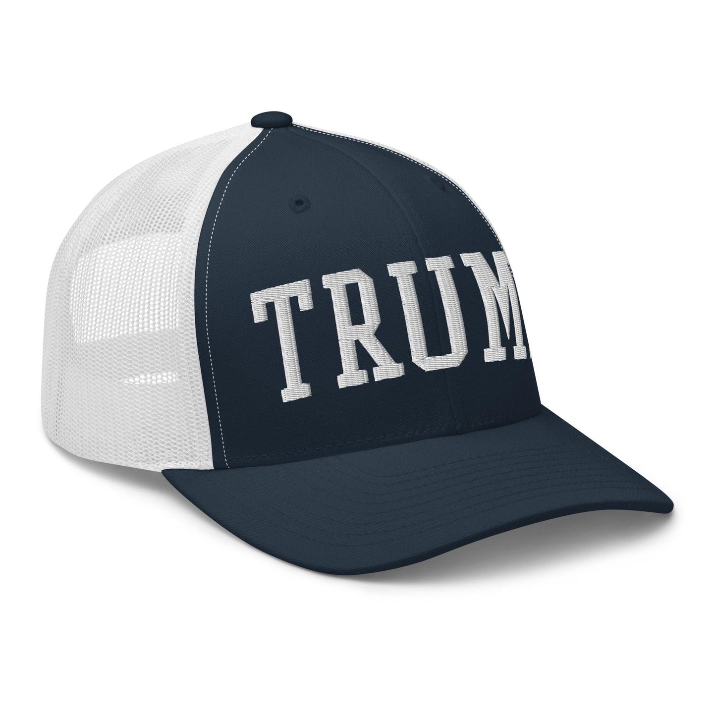 Donald Trump Block Retro Trucker Hat Navy White