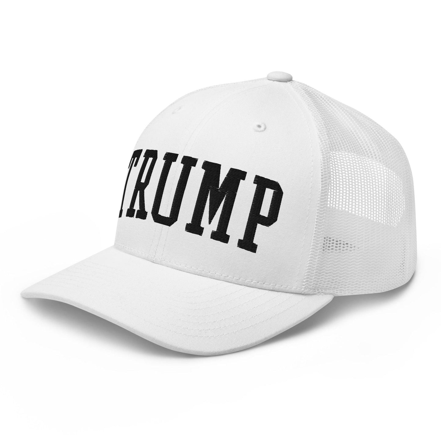 Donald Trump Block Retro Trucker Hat White