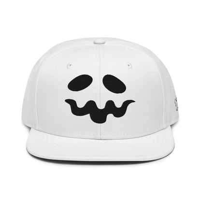 Donald Trump Ghost Halloween Flat Bill Brim High Crown Snapback Hat White