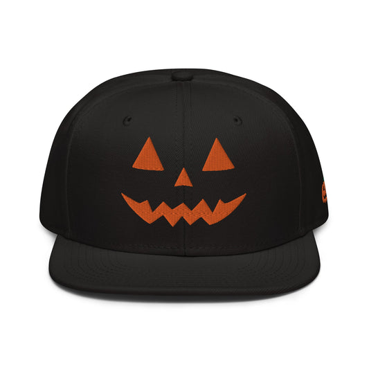 Donald Trump Jack-O'-Lantern Halloween Flat Bill Brim High Crown Snapback Hat Black