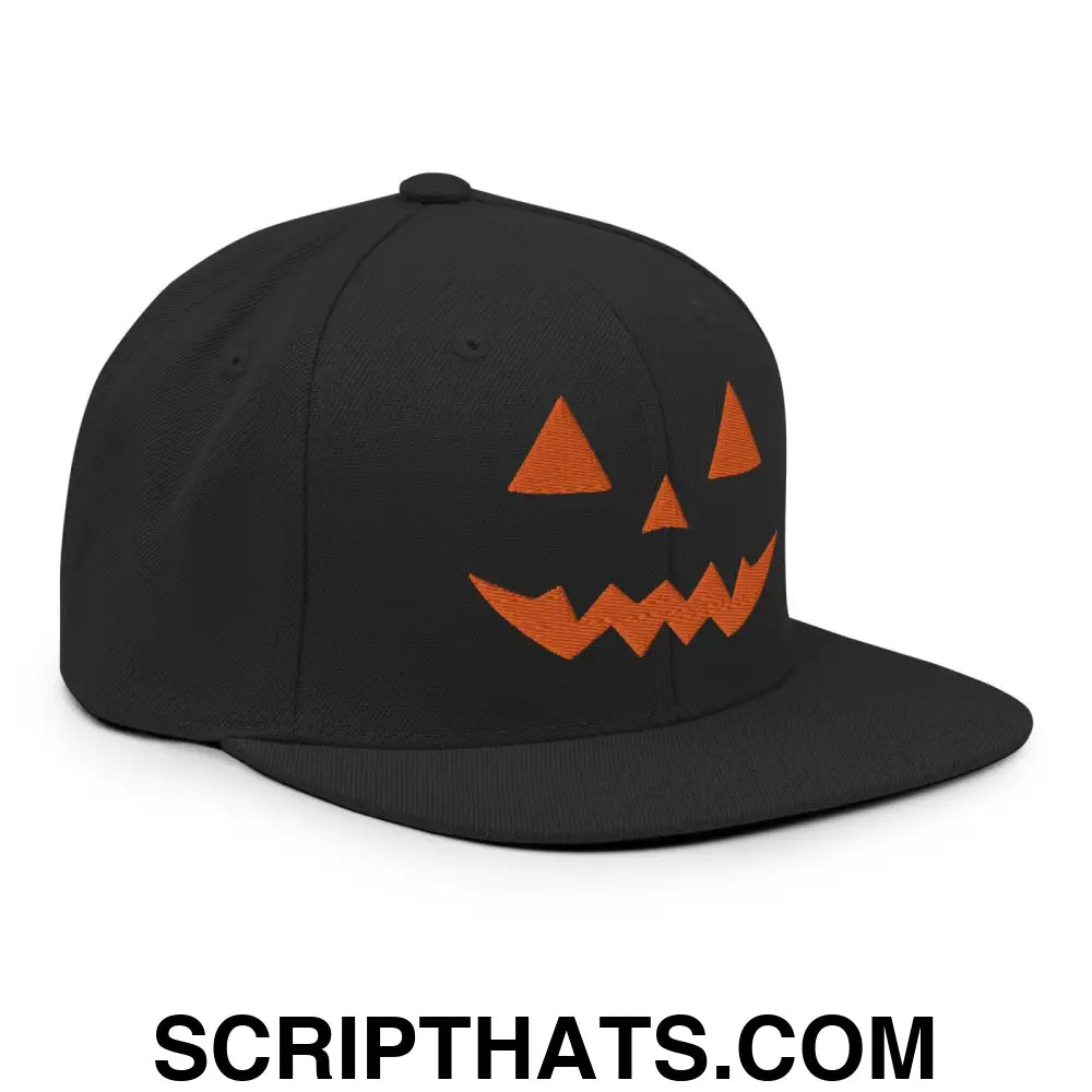 Donald Trump Jack-O'-Lantern Halloween Flat Bill Brim Snapback Hat Black