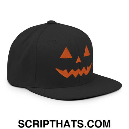 Donald Trump Jack-O'-Lantern Halloween Flat Bill Brim Snapback Hat Black