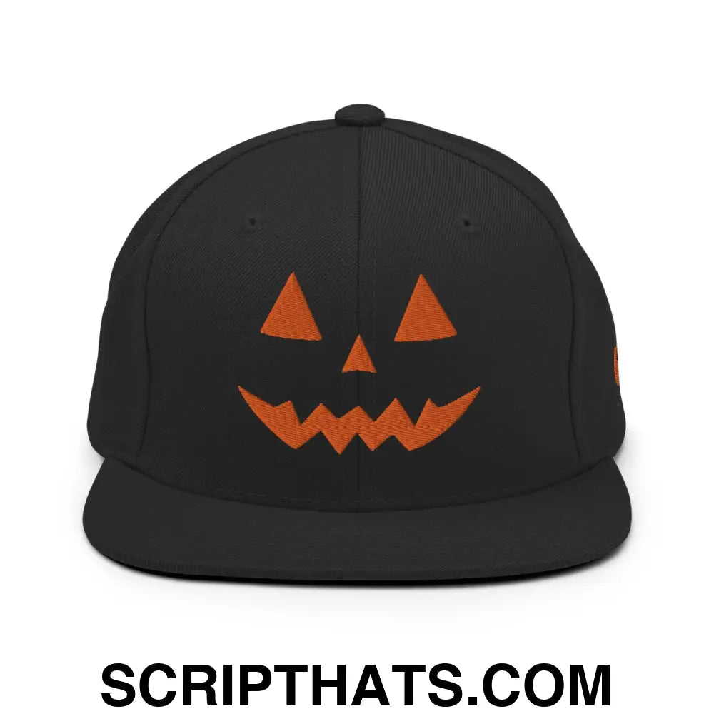 Donald Trump Jack-O'-Lantern Halloween Flat Bill Brim Snapback Hat Black