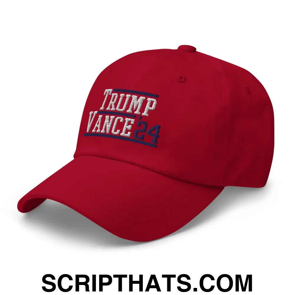 Donald Trump JD Vance 2024 Dad Hat Cranberry