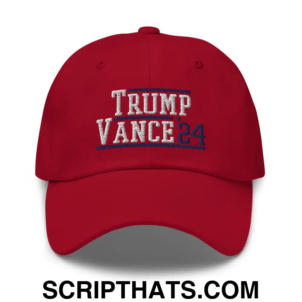 Donald Trump JD Vance 2024 Dad Hat Cranberry