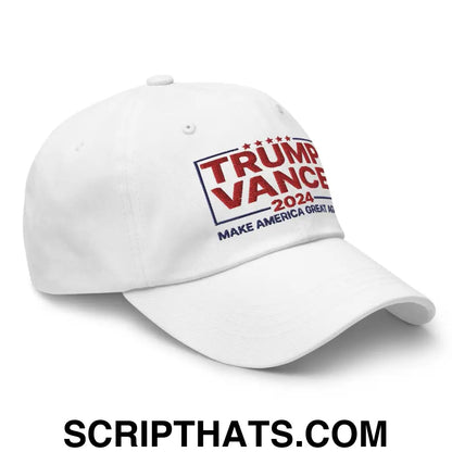 Donald Trump JD Vance 2024 MAGA Dad Hat White