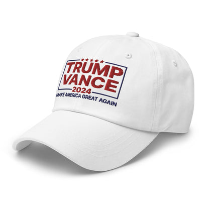 Donald Trump JD Vance 2024 MAGA Dad Hat White