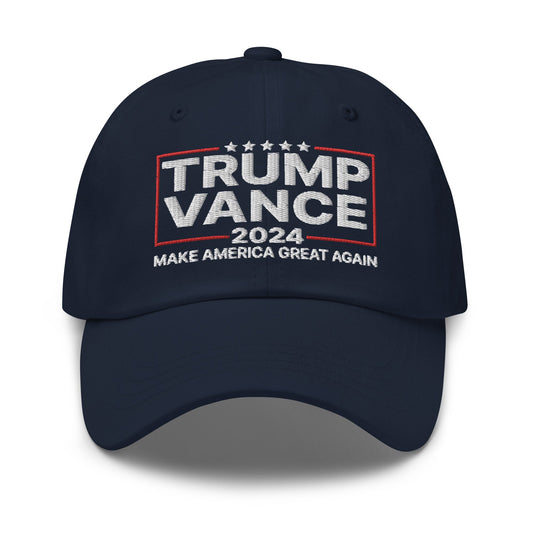 Donald Trump JD Vance 2024 MAGA Dad Hat Navy