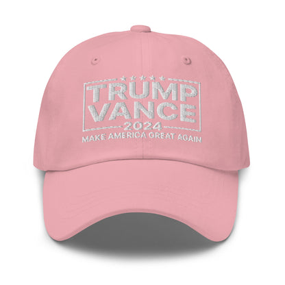 Donald Trump JD Vance 2024 MAGA Dad Hat Pink