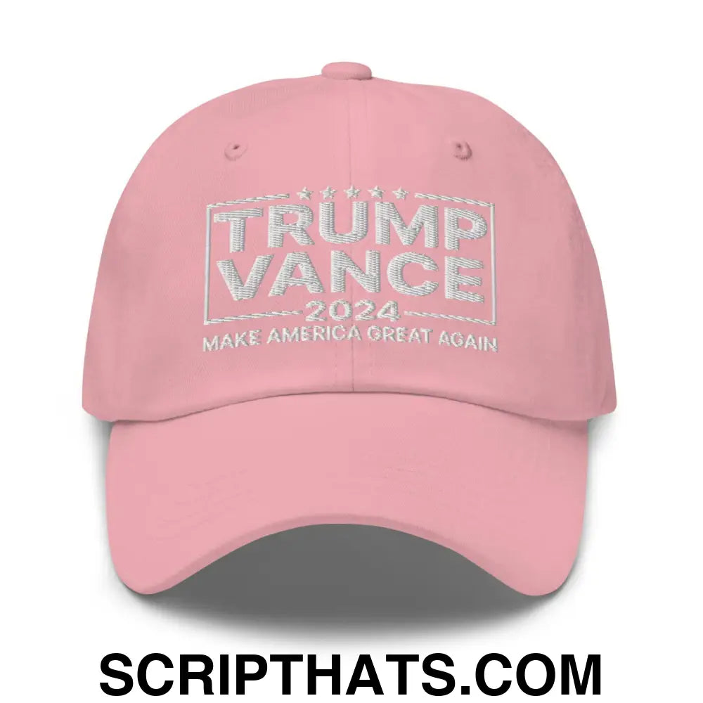 Donald Trump JD Vance 2024 MAGA Dad Hat Pink