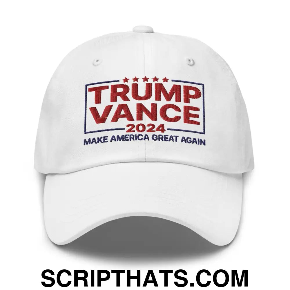 Donald Trump JD Vance 2024 MAGA Dad Hat White