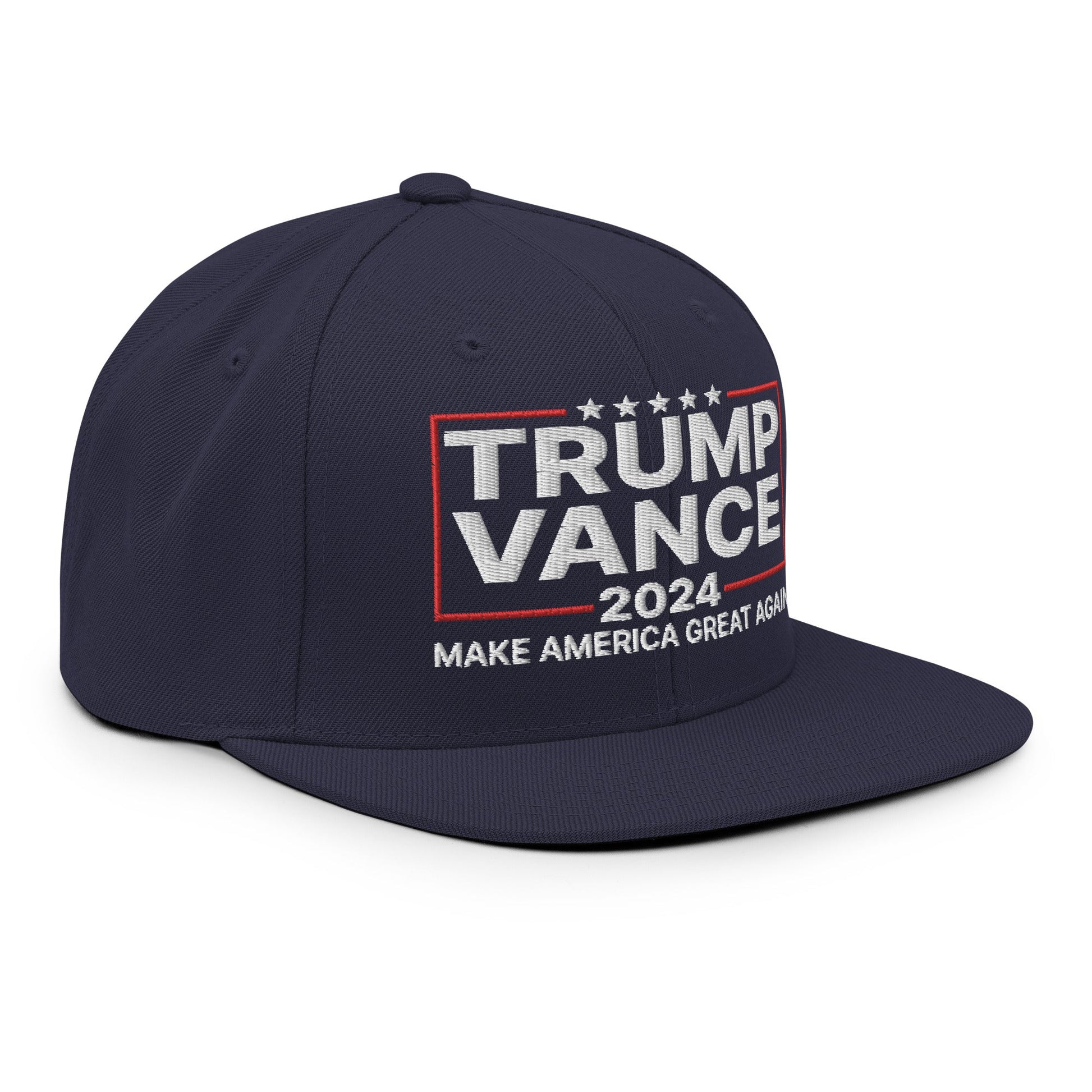 Donald Trump JD Vance 2024 MAGA Flat Bill Brim Snapback Hat Navy