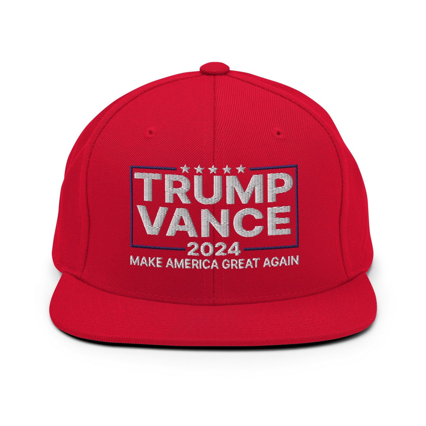 Donald Trump JD Vance 2024 MAGA Flat Bill Brim Snapback Hat Red