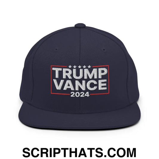 Donald Trump JD Vance 2024 Snapback Hat Navy