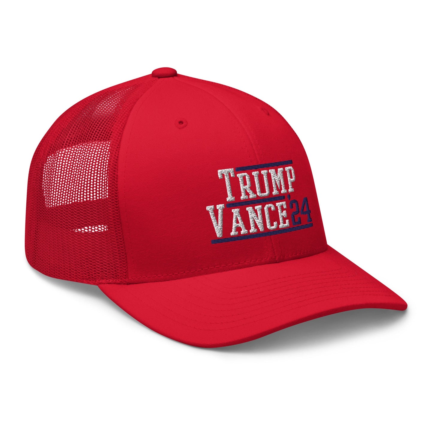 Donald Trump JD Vance 2024 Snapback Trucker Hat Red