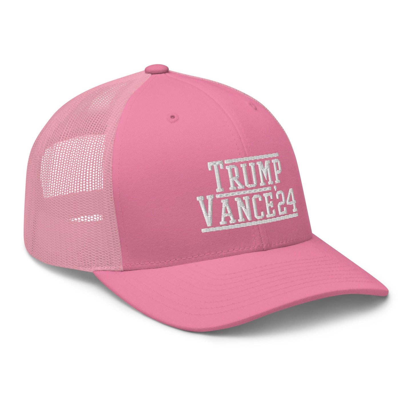 Donald Trump JD Vance 2024 Snapback Trucker Hat Pink
