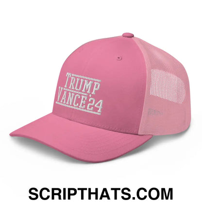 Donald Trump JD Vance 2024 Snapback Trucker Hat Pink