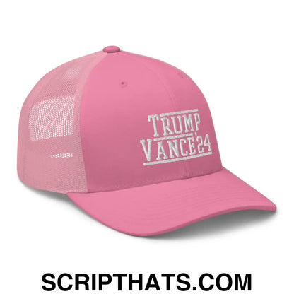 Donald Trump JD Vance 2024 Snapback Trucker Hat Pink