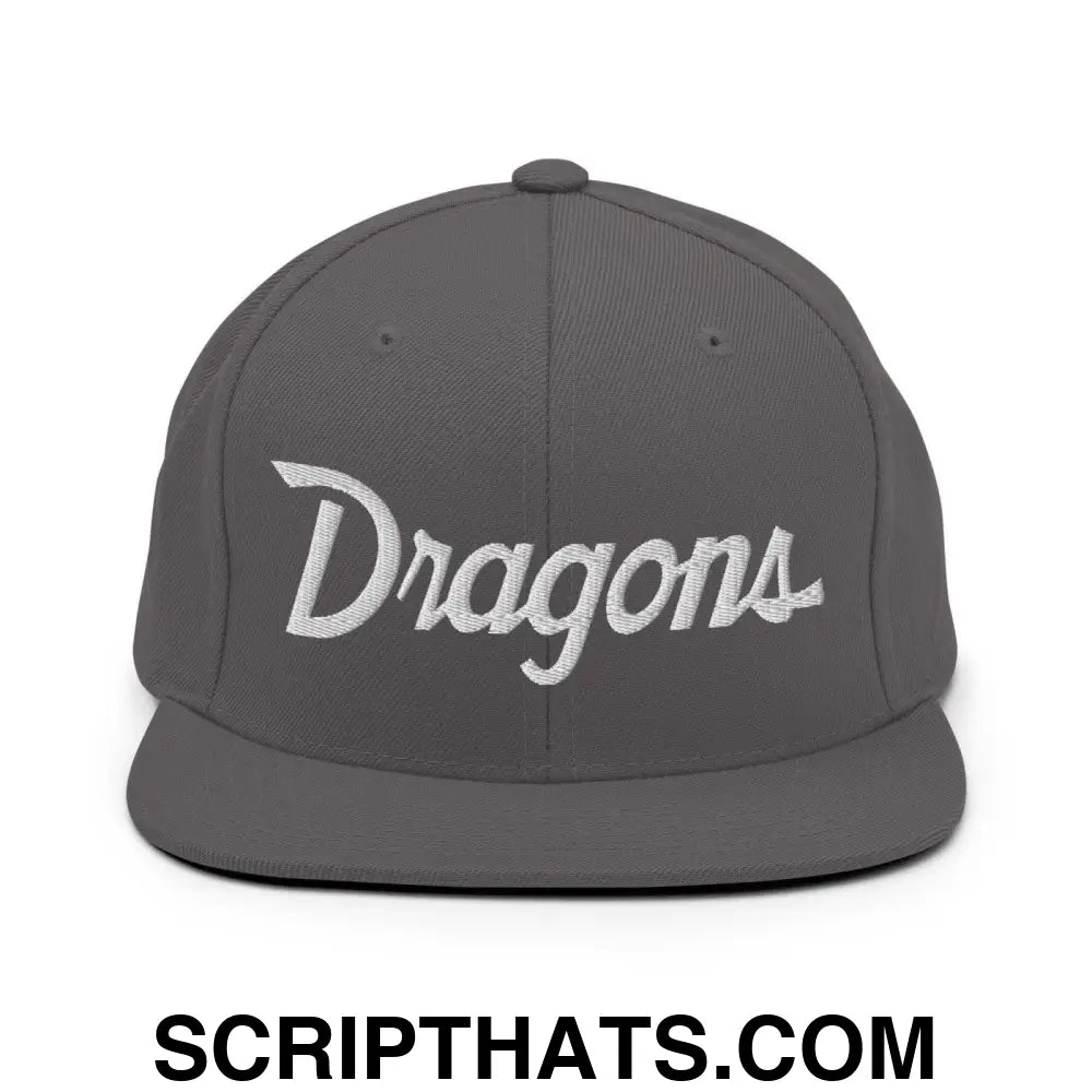 Dragons School Mascot Snapback Hat Dark Grey