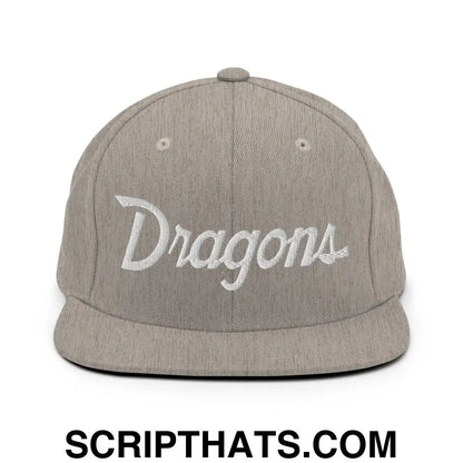 Dragons School Mascot Snapback Hat Heather Grey